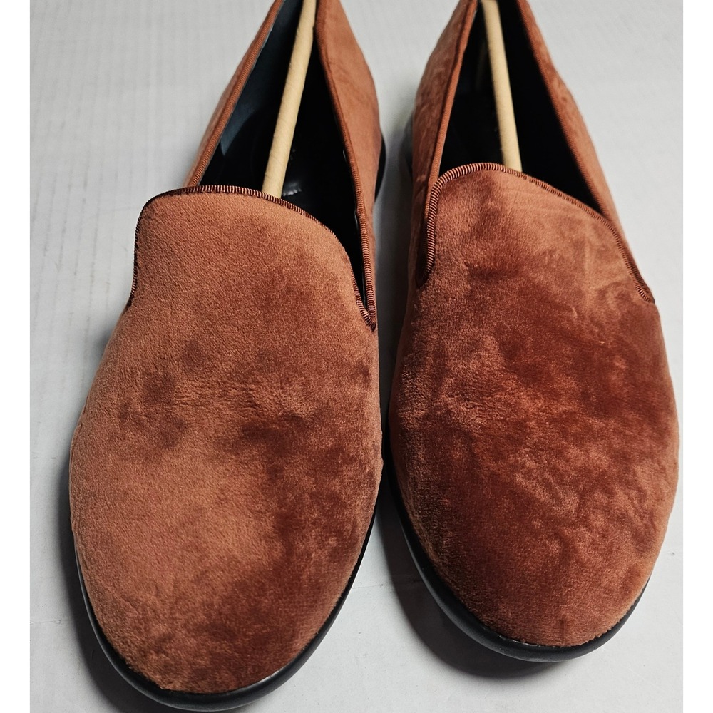 Lori Goldstein LI-AMERIE‎ Nutmeg Velvet Faux Fur Slipper Loafers Womens 11M NEW